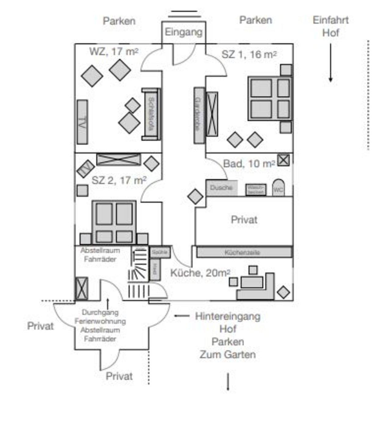 Hier sehen Sie den Grundriss der Wohnung